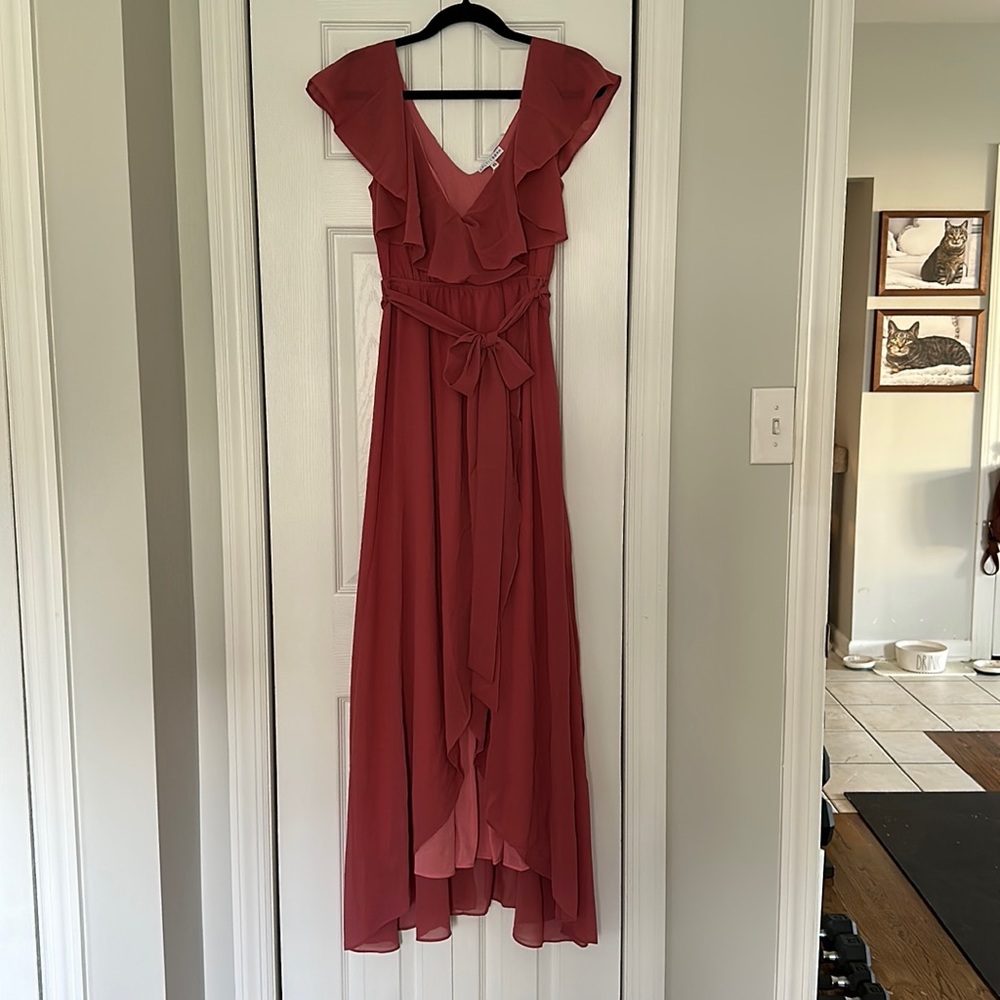 NWT Baltic Born Katya Ruffle Maxi Dress in Rosewood